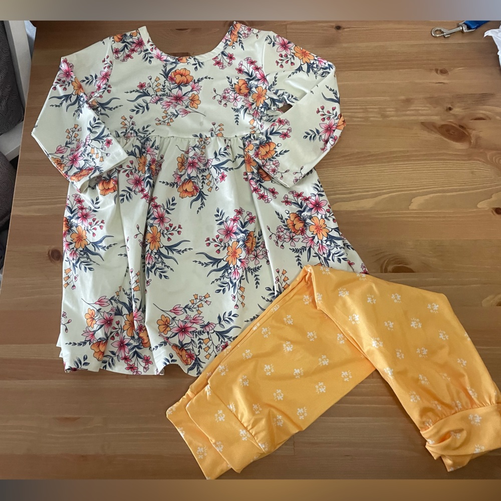Girls floral dress with pants